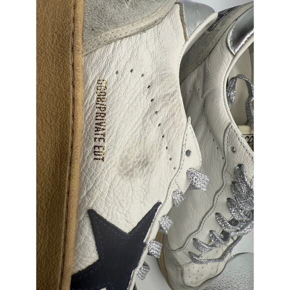 Golden Goose Ball Star LTD Private Edition #47/525 GGDB White Navy Glitter Rare - Picture 5 of 10